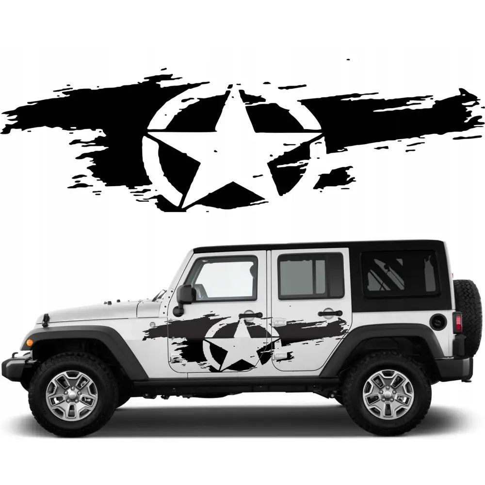 Bilsticker Avrevet Stjerne Jeep 112x35