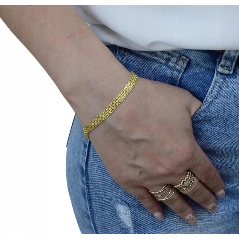 Armbånd Dame i Gull med Charms - 585 Gull 20 Cm