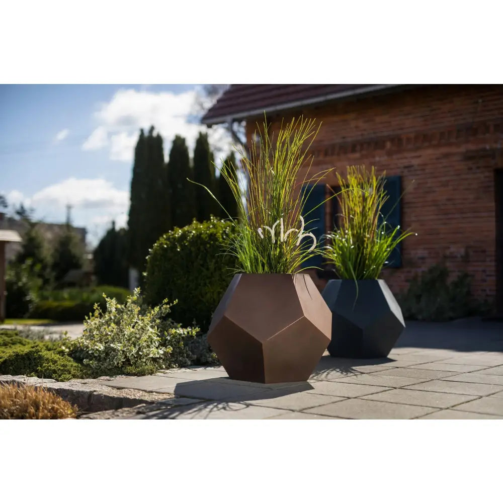 Blomsterpotte Alma Grå (med Indre Hylle + Vann Drenering)