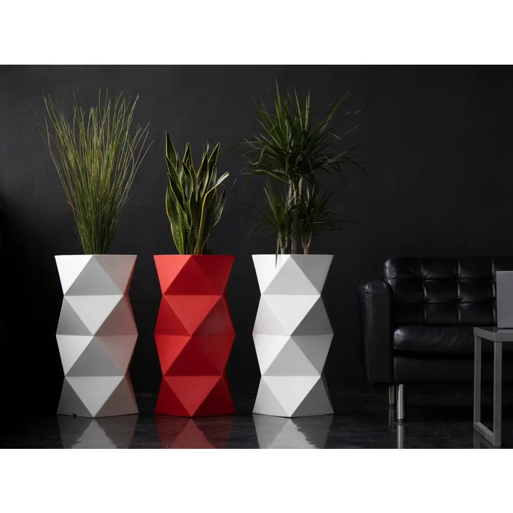 Blomsterpotte Asti Antrasitt (med Indre Hylle + Vann Drenering)