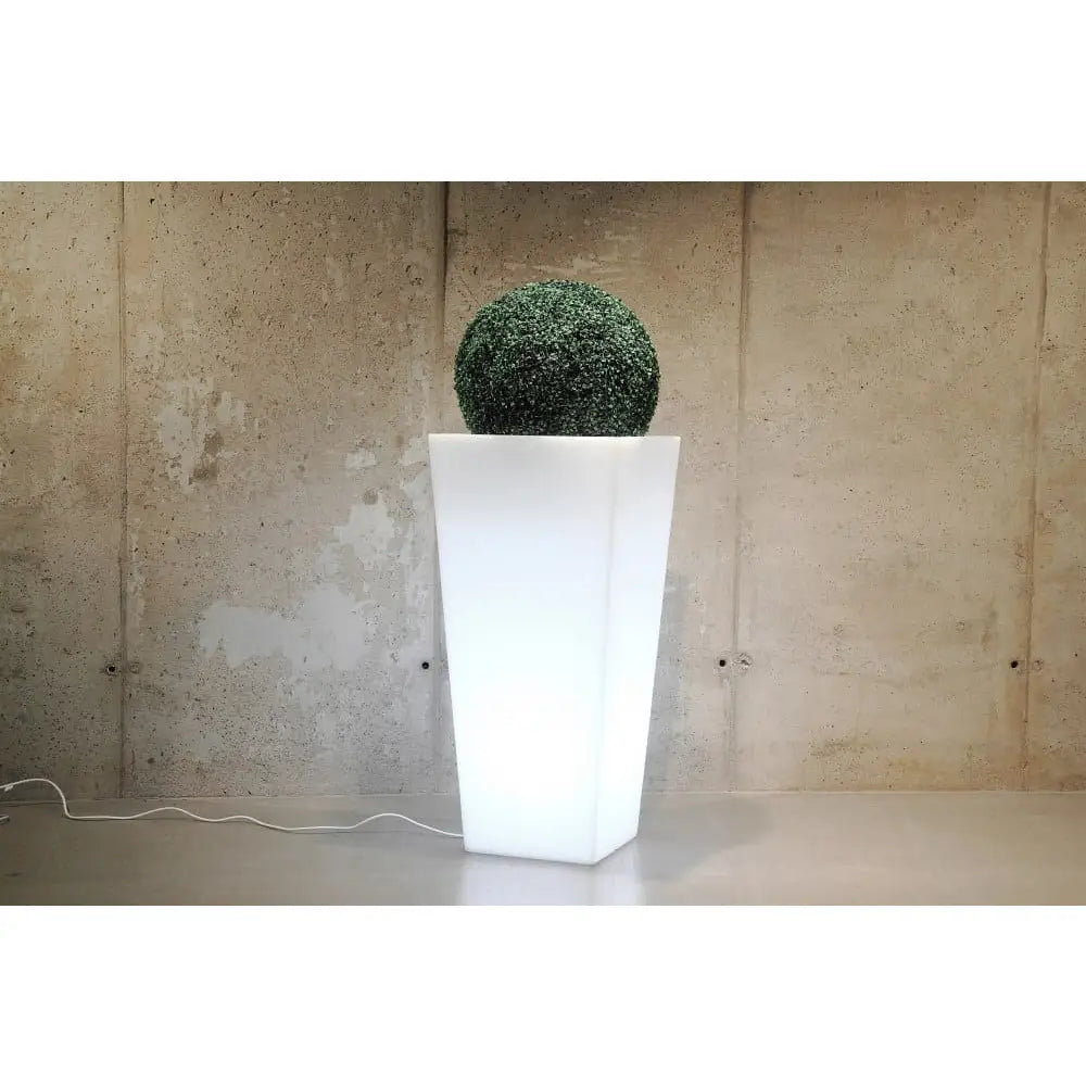 Blomsterpotte Belyst Slim Line m Light Rgb-pære (hvit Innendørskabel med Bryter)