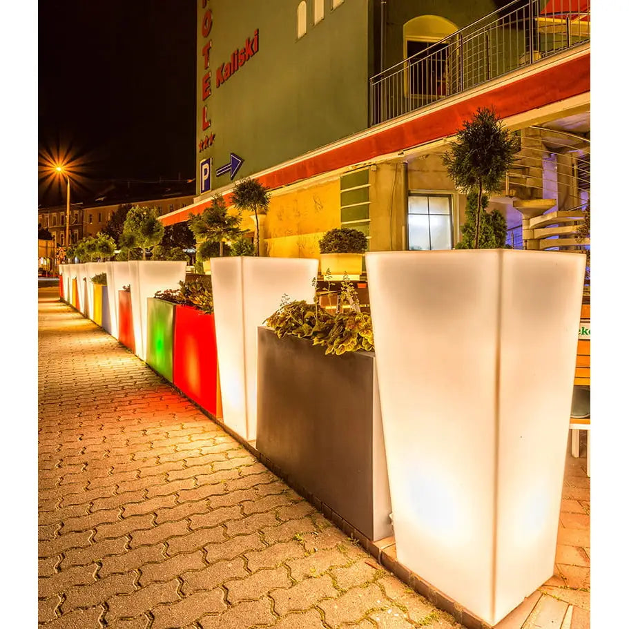 Blomsterpotte Belyst Slim Line m Light Rgb-pære (hvit Innendørskabel med Bryter)