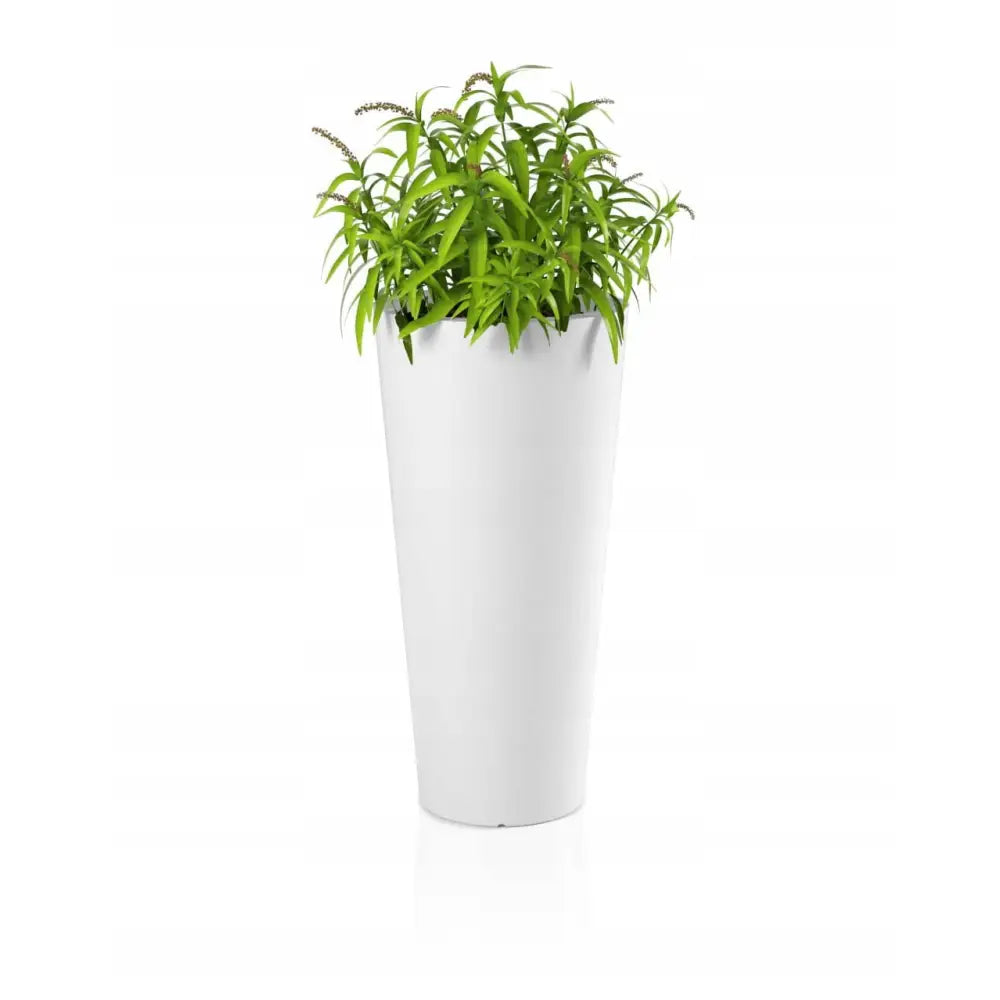 Blomsterpotte Habana Hvit (med Indre Hylle + Vann Drenering)