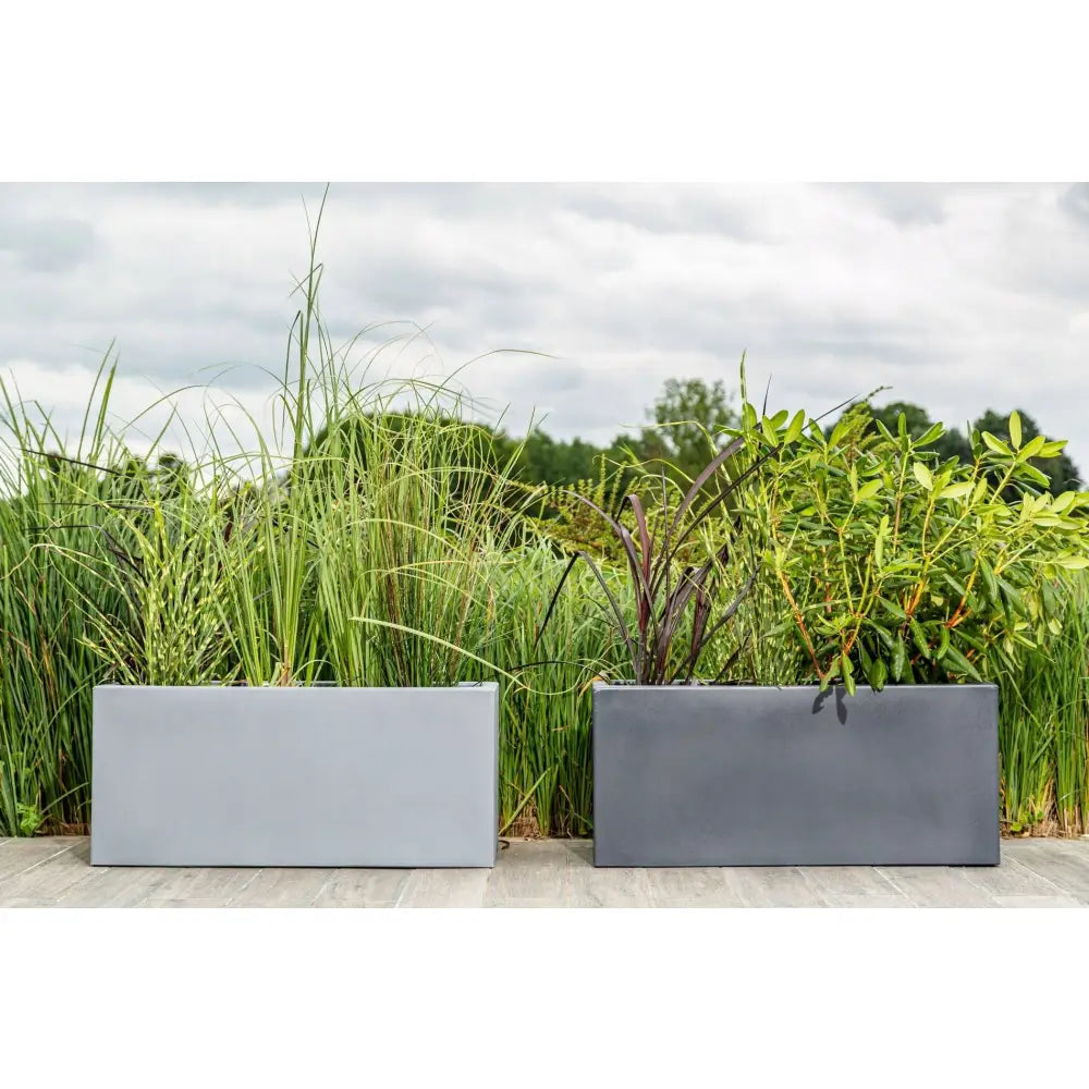 Blomsterpotte Long Grå (full Kapasitet + Vann Drenering)