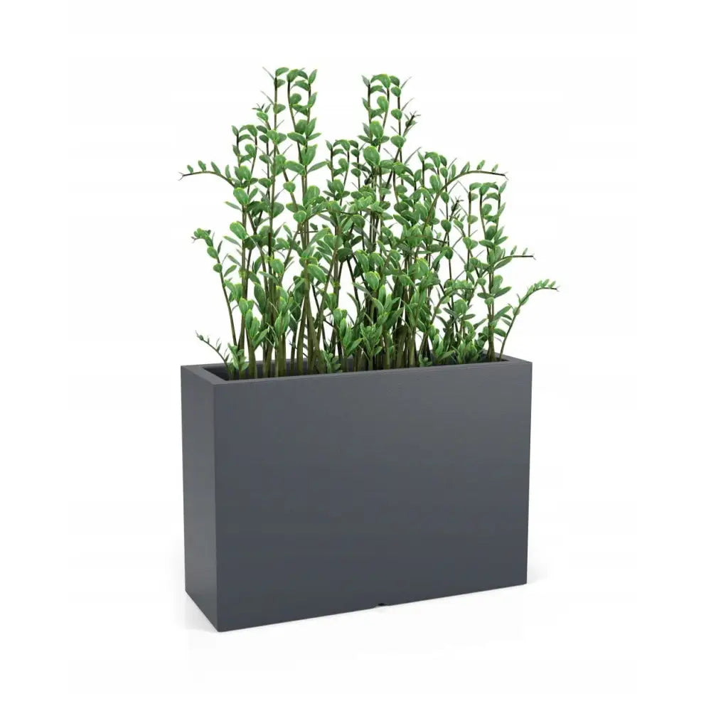 Blomsterpotte Longerino Antrasitt (med Indre Hylle + Vann Drenering)