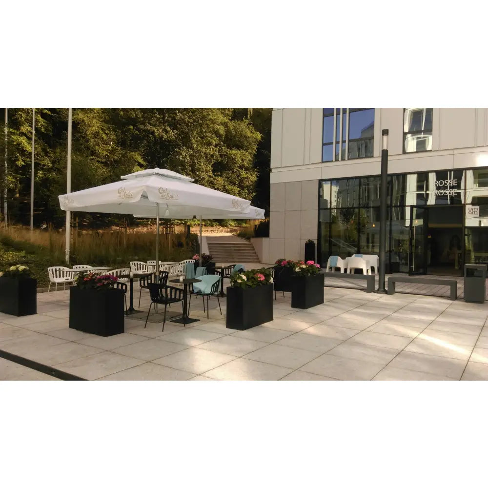 Blomsterpotte Longerino Grå (med Indre Hylle + Vann Drenering)