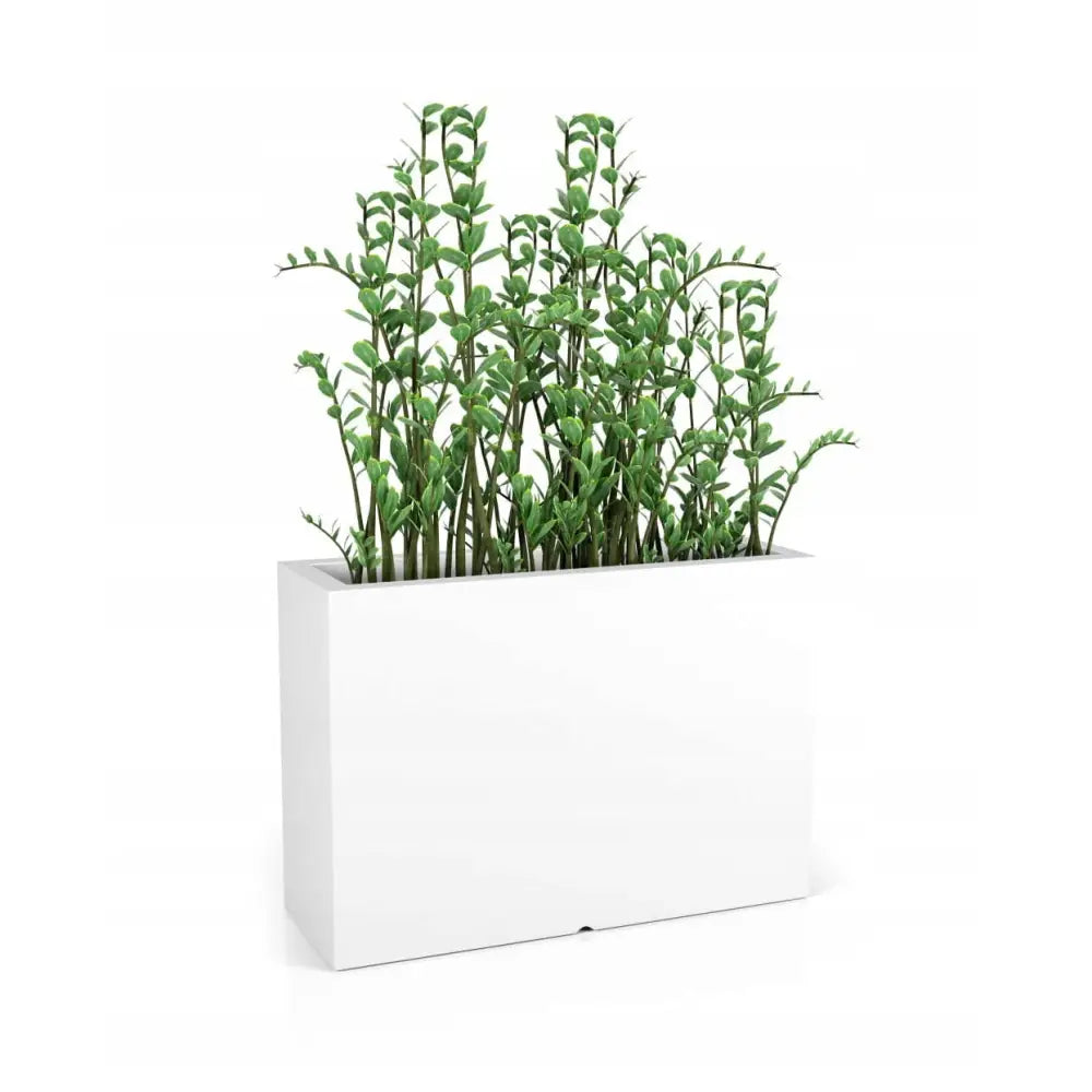 Blomsterpotte Longerino Hvit (med Indre Hylle + Vann Drenering)