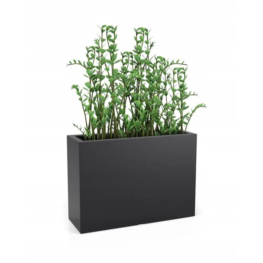 Blomsterpotte Longerino Svart (med Indre Hylle + Vann Drenering)