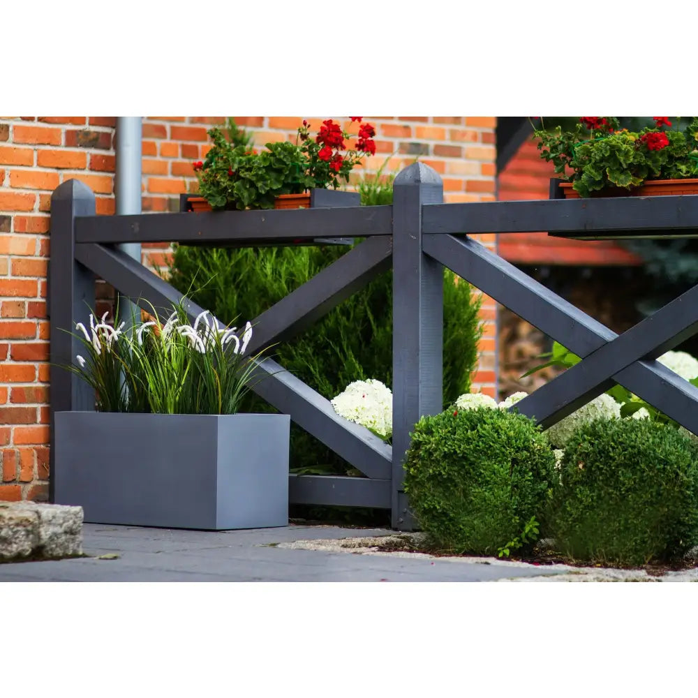 Blomsterpotte Lungo Antrasitt (med Indre Hylle + Vann Drenering)