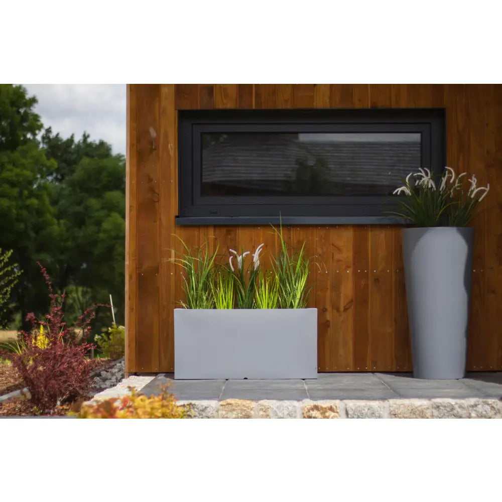 Blomsterpotte Lungo Antrasitt (med Indre Hylle + Vann Drenering)