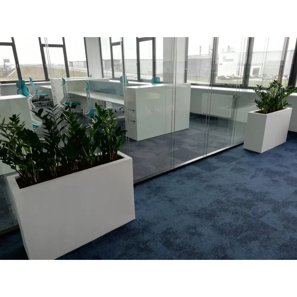 Blomsterpotte Lungo Grande Hvit (med Indre Hylle)