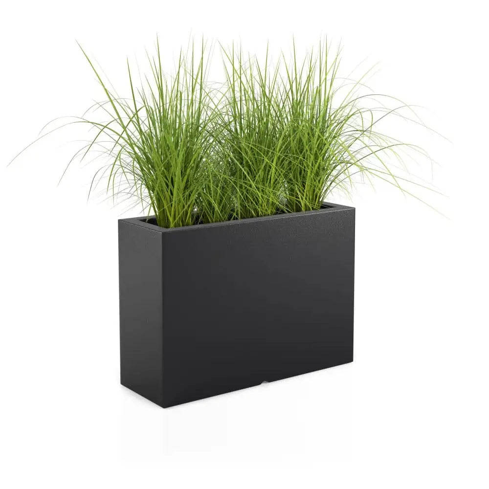 Blomsterpotte Lungo Grande Svart (med Indre Hylle + Vann Drenering)