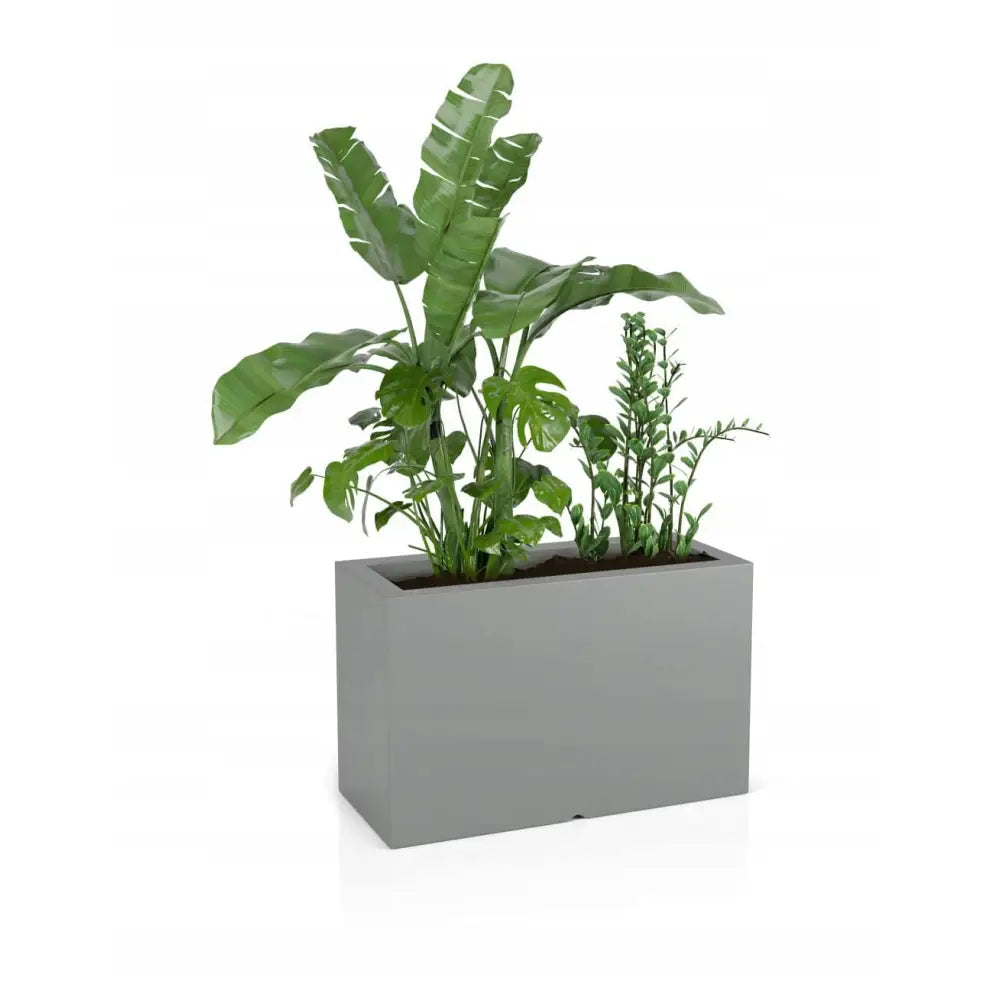 Blomsterpotte Lungo Maxi Grå (med Indre Hylle + Vann Drenering)