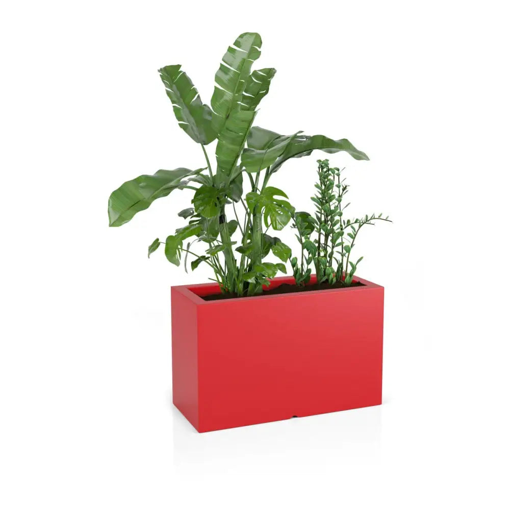 Blomsterpotte Lungo Maxi Rød (med Indre Hylle + Vann Drenering)