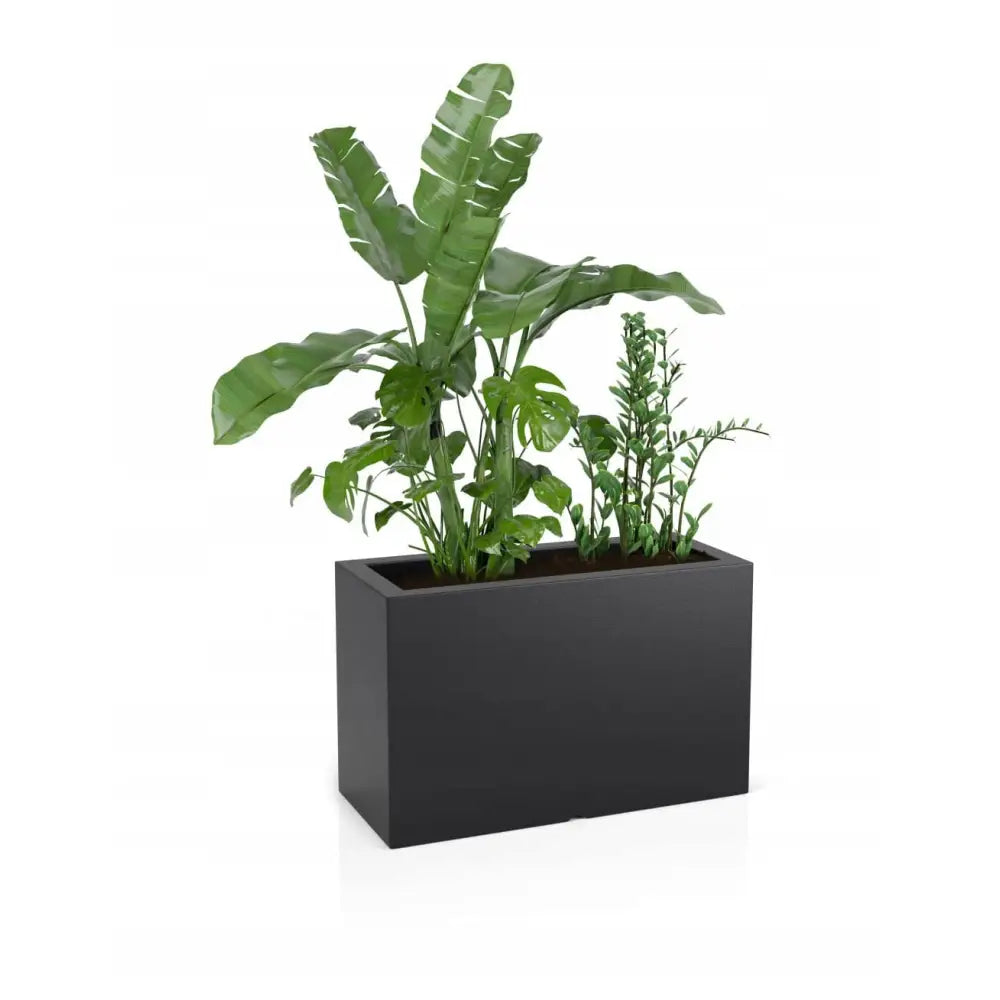 Blomsterpotte Lungo Maxi Svart (med Indre Hylle)