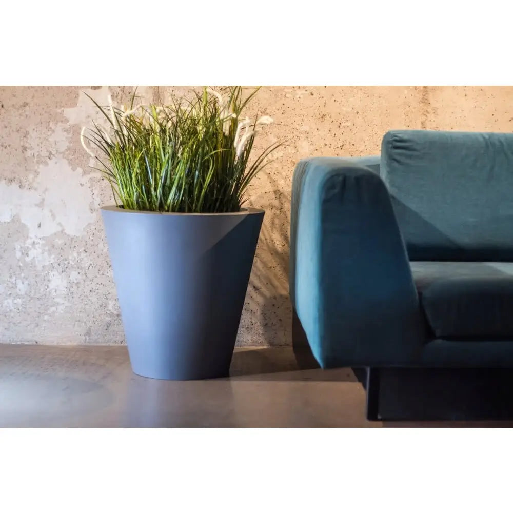 Blomsterpotte Ovo Antrasitt (full Kapasitet + Vann Drenering)