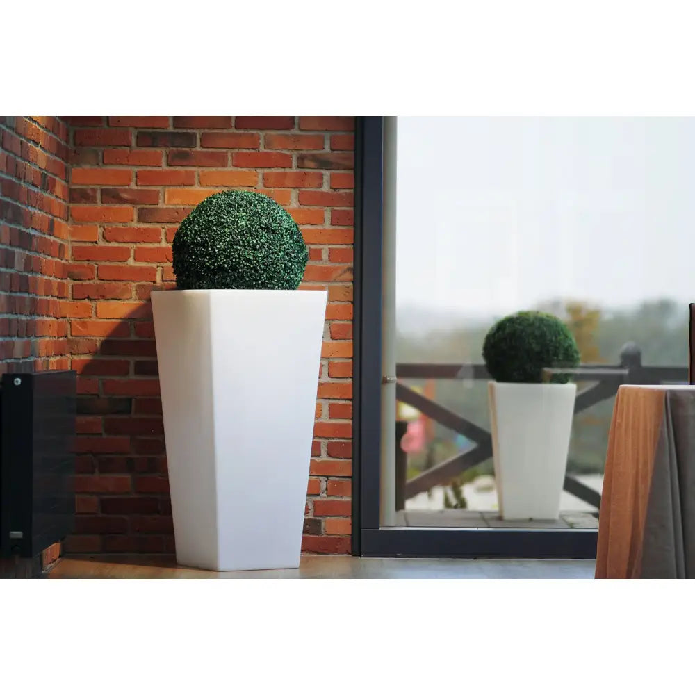 Blomsterpotte Slim Line m Antrasitt (med Indre Hylle + Vann Drenering)