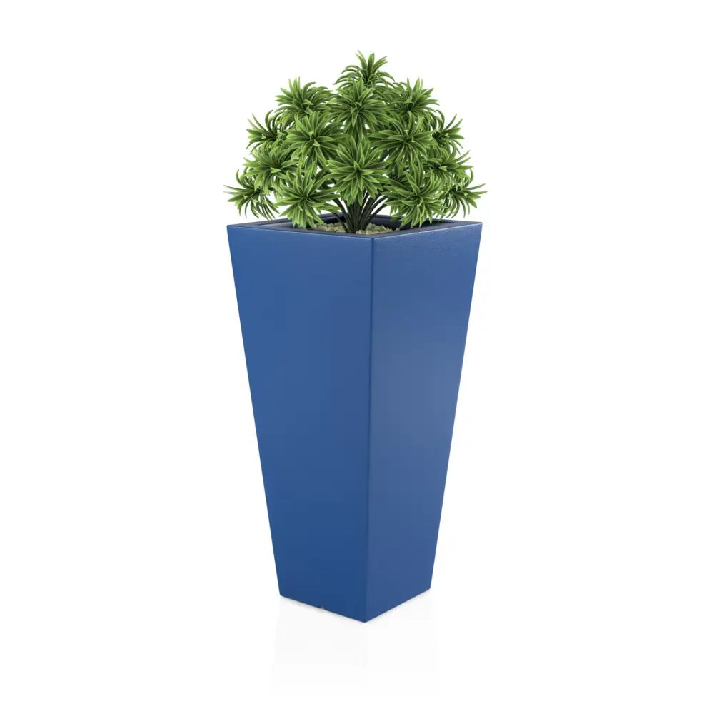Blomsterpotte Slim Line m Blå (med Indre Hylle + Vann Drenering)