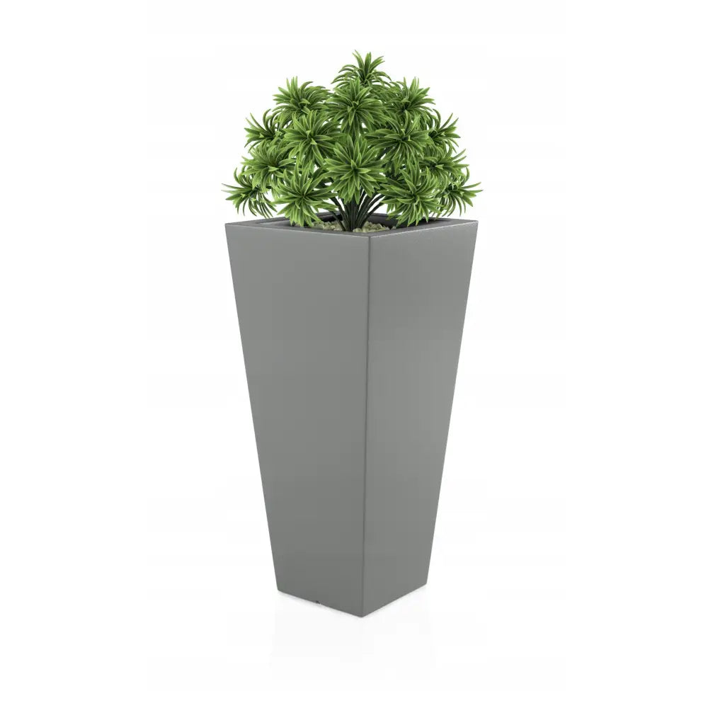 Blomsterpotte Slim Line m Grå (med Indre Hylle + Vann Drenering)