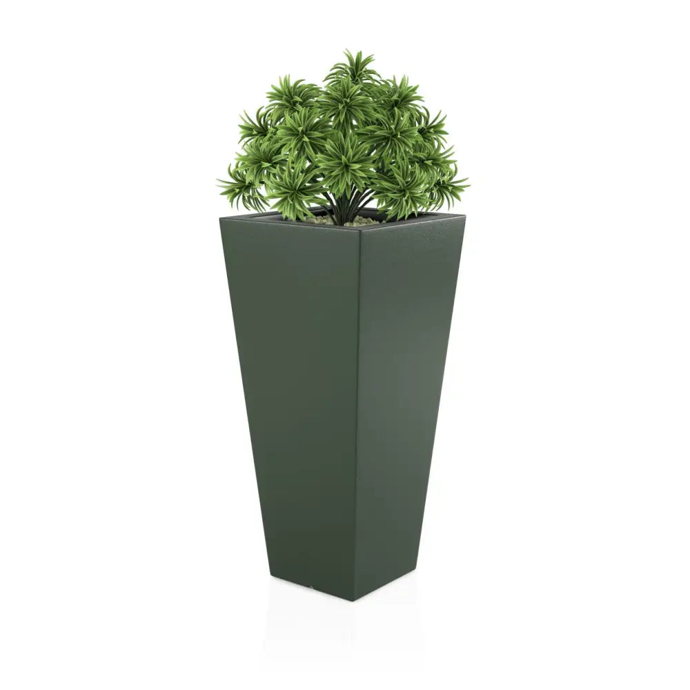 Blomsterpotte Slim Line m Grønn (med Indre Hylle + Vann Drenering)