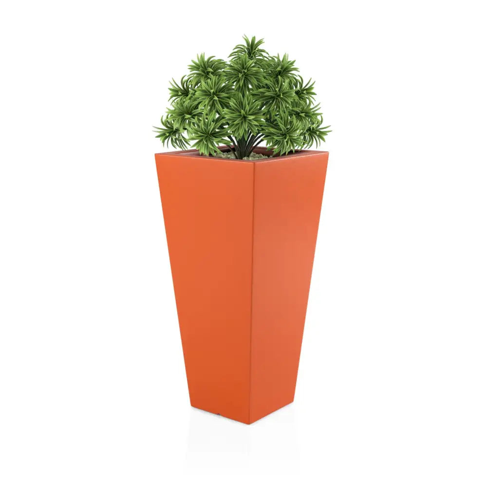 Blomsterpotte Slim Line m Oransje (med Indre Hylle + Vann Drenering)