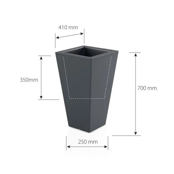 Blomsterpotte Slim Line s Blå (med Indre Hylle + Vann Drenering)