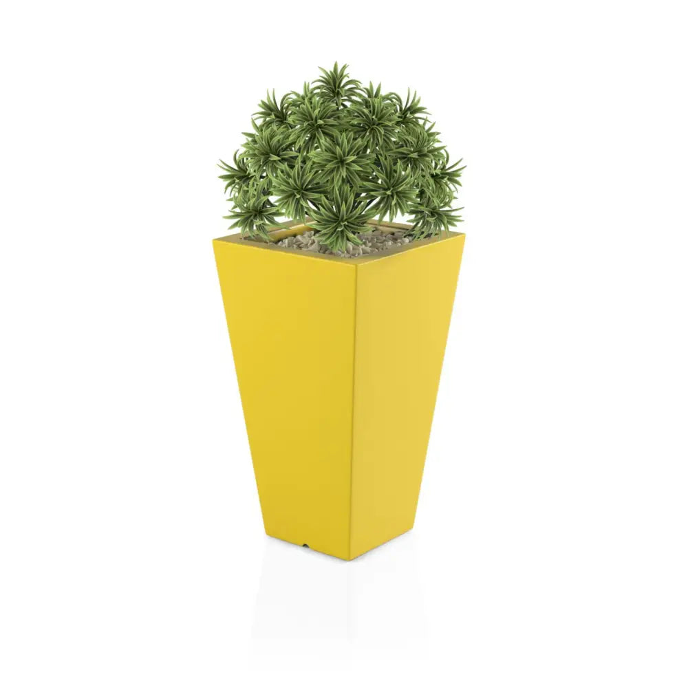 Blomsterpotte Slim Line s Gul (med Indre Hylle + Vann Drenering)