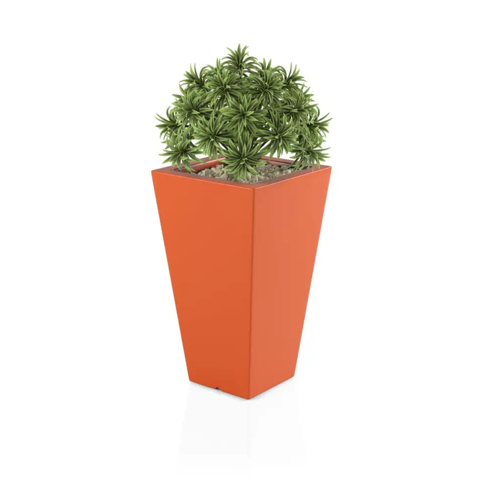 Blomsterpotte Slim Line s Oransje (med Indre Hylle + Vann Drenering)