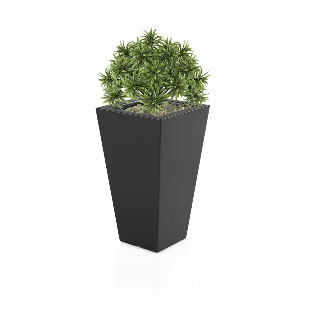Blomsterpotte Slim Line s Svart (med Indre Hylle + Vann Drenering)