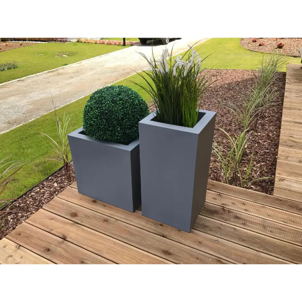 Blomsterpotte Tower Pot Antrasitt (med Indre Hylle + Vann Drenering)