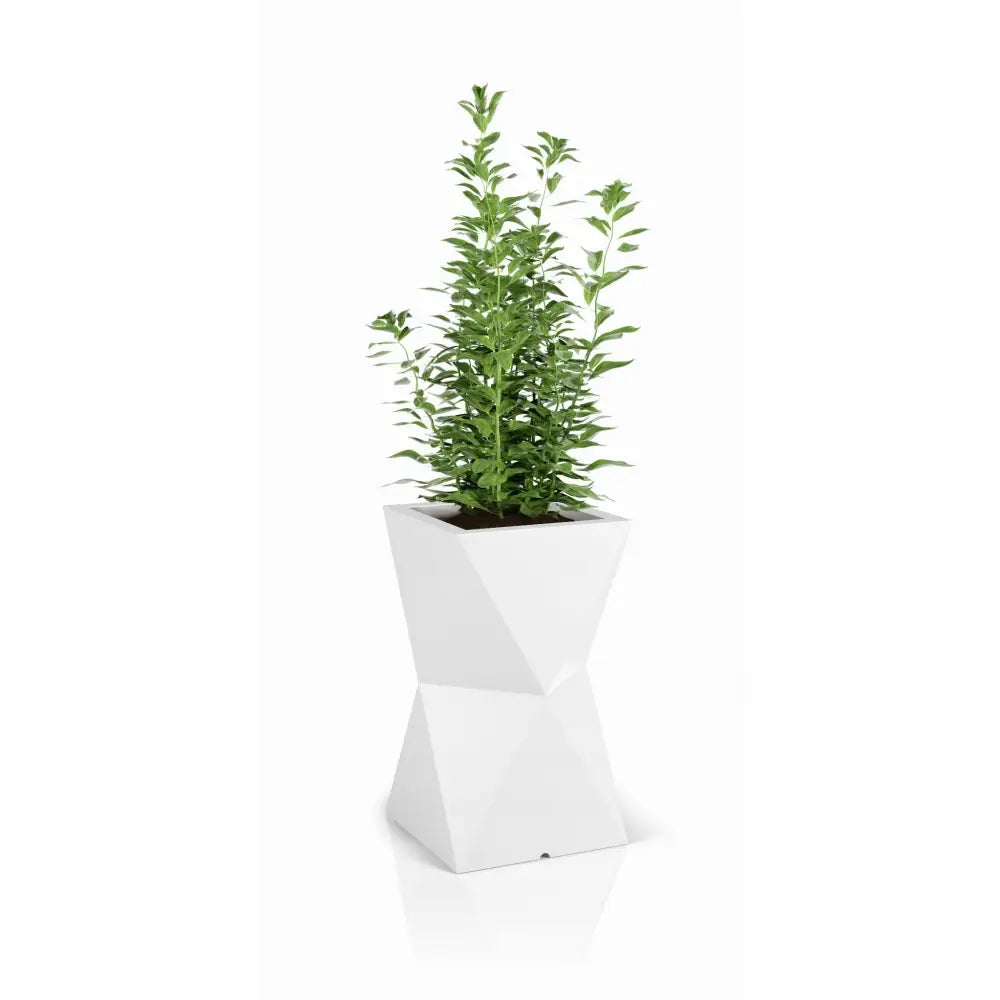 Blomsterpotte Valencia Hvit (med Indre Hylle + Vann Drenering)
