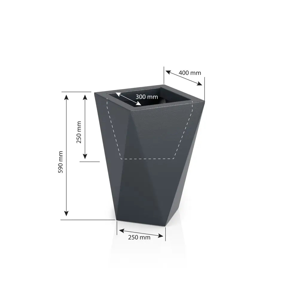 Blomsterpotte Vaso Lime (med Indre Hylle + Vann Drenering)