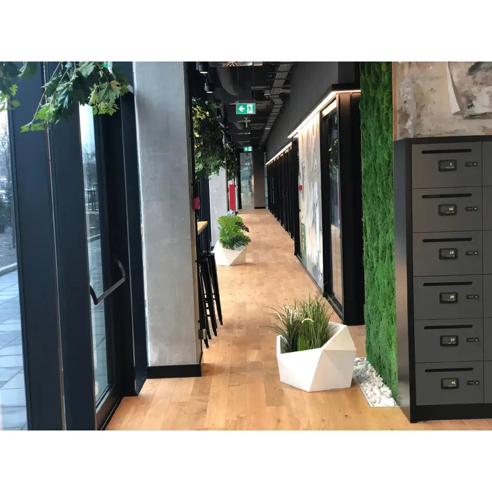 Blomsterpotte Vesari Hvit (med Indre Hylle + Vann Drenering)