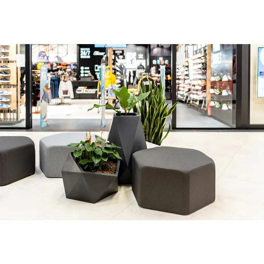 Blomsterpotte Volcano Grå (full Kapasitet + Vann Drenering)