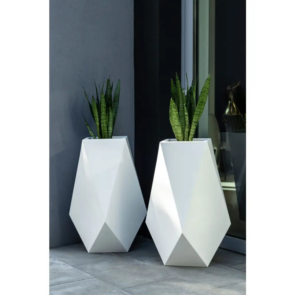 Blomsterpotte Volcano Lime (med Indre Hylle + Vann Drenering)