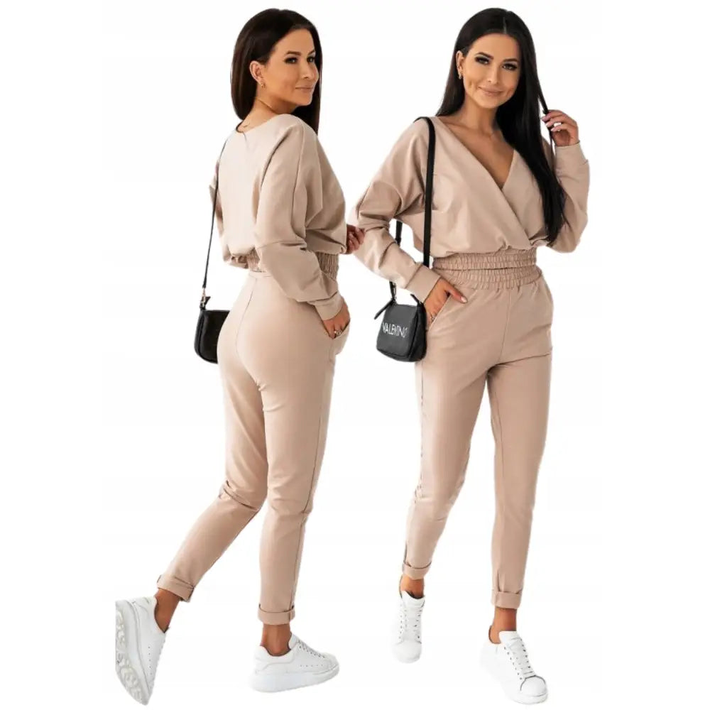 Bomullsdress med Omslagsutringning