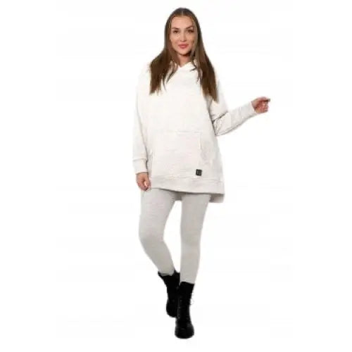 Bomullskjole Varm Hettegenser + Leggings Beige