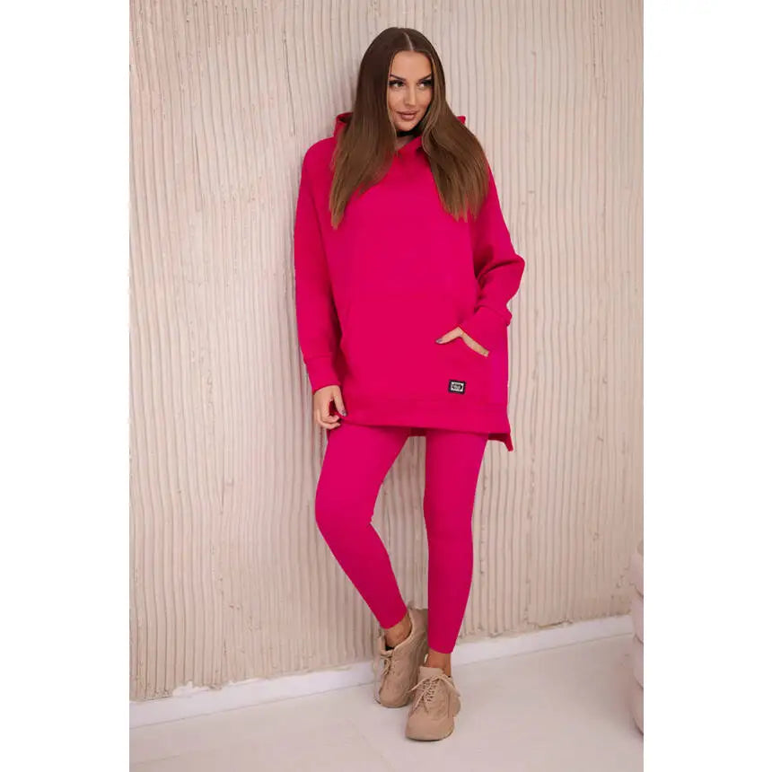 Bomullssett med Foret Hettegenser + Leggings med Mønster