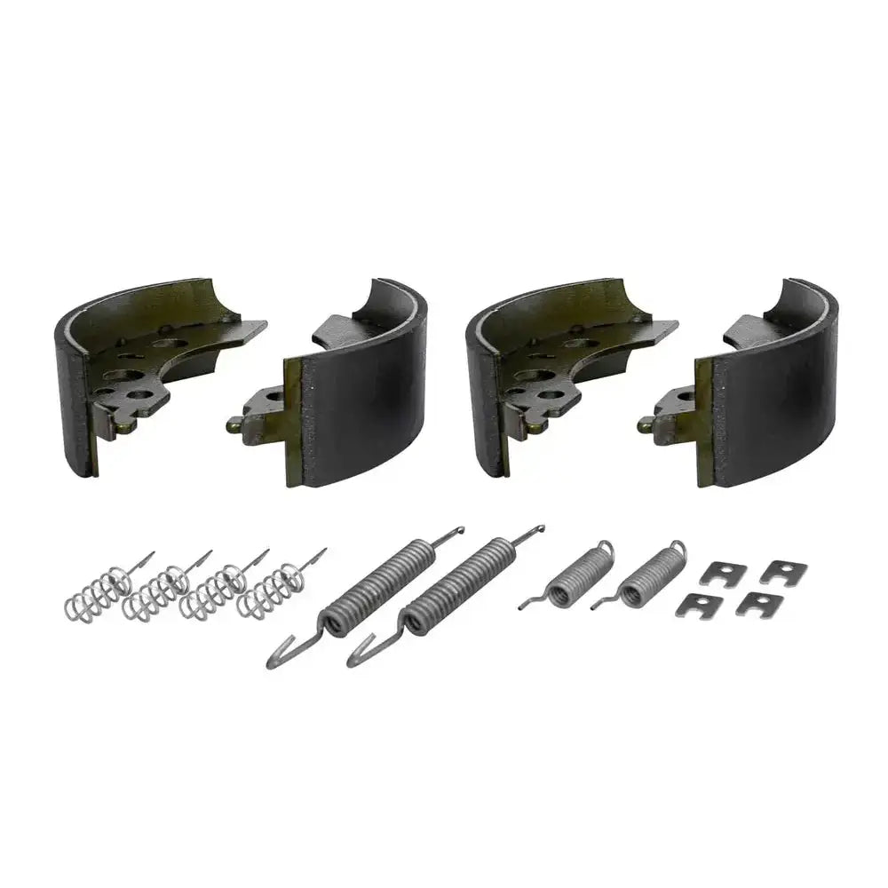 Bremsesko for AL-KO 200x50 aksler, komplett sett med fire bremseklosser og fjærer mot hvit bakgrunn.