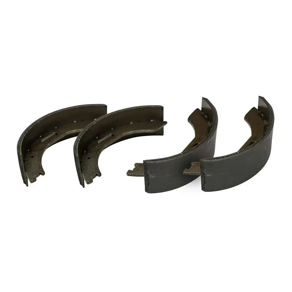 Bremsesko for BPW 200x50 aksler, fire bremsebånd i mørkt metall sett fra skrå vinkel.