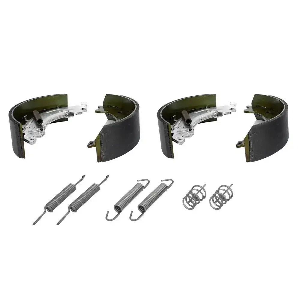 Bremsesko for Knott-aksler 200x50, skrått sett med seks metallfjærer synlig foran på hvit bakgrunn.