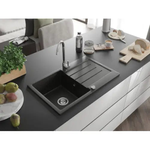 Bruno Kjøkkenvask 1 Kum 795x495 Mm Svart/gull Vannlås Krom- 6513791010-75