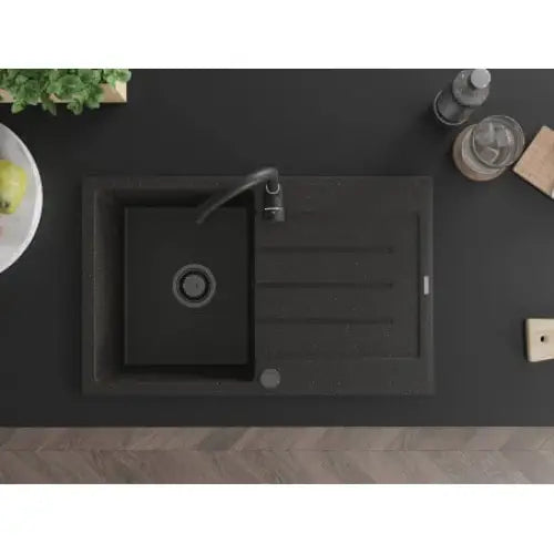 Bruno Kjøkkenvask 1 Kum 795x495 Mm Svart/gull 6513791010-75-b