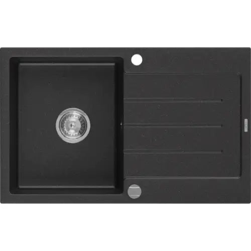 Bruno Kjøkkenvask 1 Kum 795x495 Mm Svart/sølv Vannlås Krom- 6513791010-73