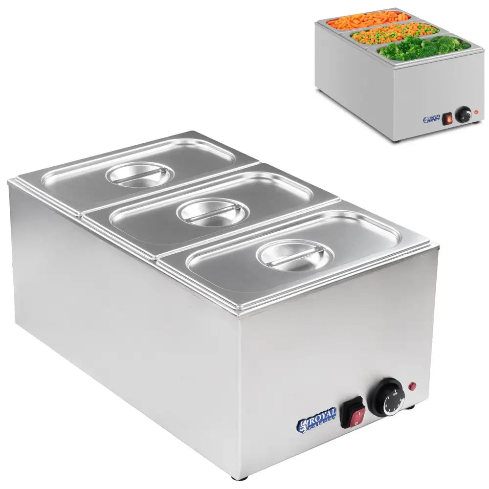 Buffetvarmer med 3 Gn-beholdere og Lokk