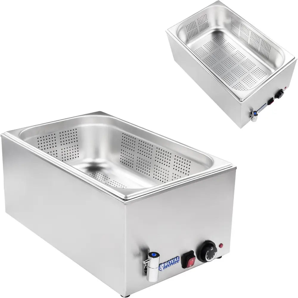 Buffetvarmere til Matservering med Tappekran + 1 Gn-perforert med Lokk