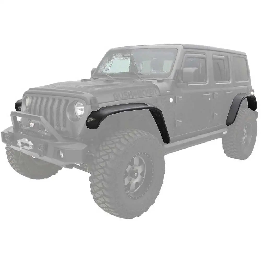 Bushwacker Flat Style - Skjermbreddere for Jeep Wrangler Jl 4 d 18-