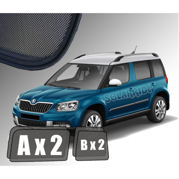 Sr solskjerm i akryl til Skoda YETI (2009-2017) med enkel montering og vindavviserfunksjon