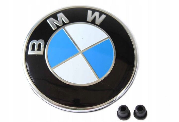 Emblem Bmw til / med propper - 1 stk. D - Ø82mm Bakluke - sett forfra