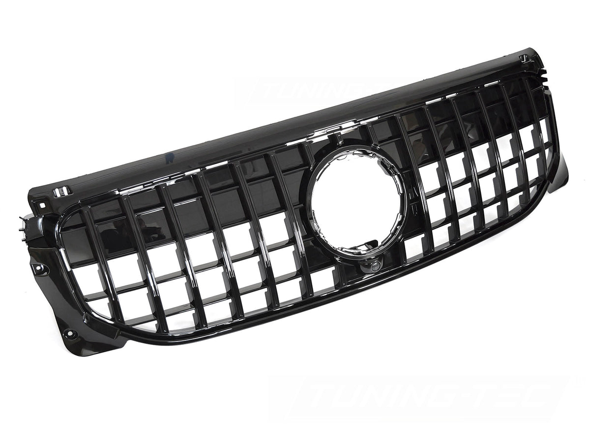 Grill Sport Blank Sort til Mercedes GLB X247 19-23 sett rett forfra på hvit bakgrunn.